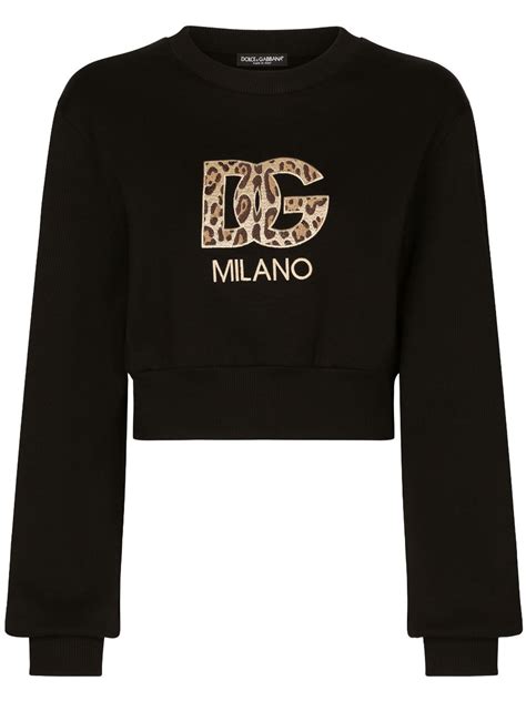 dolce gabbana cotton sweatshirt with patch women|dolce gabbana sweatshirt farfetch.